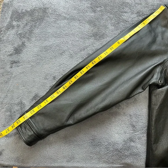Bikers Club Black Genuine Leather Button-Up Jacket | Size M| Classic Moto Style - Picture 14 of 15
